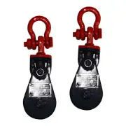 2 pack - 2 Ton 3" Snatch Block Pulley w/ Shackle for 3/8" Wire Rope Sheave Tow