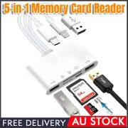 5in1 SD Memory Card Reader USB OTG Adapter For iPhone iPad PC Hard Disk Camera
