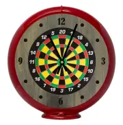 Darts Game Room, Red Non-Lighted Gas Pump Globe Advertising Quartz Clock