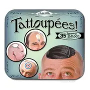 4pc Archie McPhee Tattoupees Temporary Bald Head Tattoos Sheet Set Party Gags
