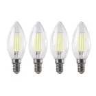 4 x LED Filament Candle Lamp E14 4W 6000k Day Light 450 Lm Glass Bulb 360° SAA