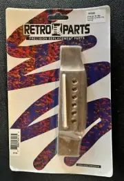 Retro Parts RP286 Deluxe Glue-On Pin Style 6 String Guitar Bridge with saddle
