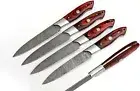 Professional Handmade Damascus Steak Knives Set 4Pcs Utility Kitchen Chef Knives