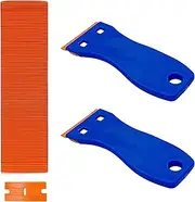 Castaic Plastic Razor Blade Scraper Tool,2PCS Scraper Tool with 100PCS Plastic Blades,Scratch-free Plastic Scraper for Scraping Labels,Stickers and Decals from Glass, Doors,Windshields (Set 1)