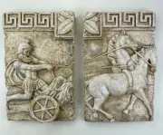 Roman Biga Chariot Diptych Wall Sculpture