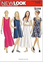 New Look 6352 Size A Misses' Dresses Sewing Pattern, Multi-Colour