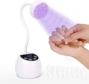 Mini UV Nail Lamp with 60 Nail Tips, 36 W UV Nail Dryer Lamp Intelligent Sensor with 4 Timers, Mini UV Lamp for Nails with LCD Digital Display for Beginners, DIY, Professionals, Salon