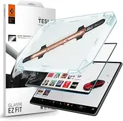 SPIGEN EZ Fit Anti-Glare for Tesla Model Y Juniper 2025, Model 3 Highland 2024 - Current Screen Protector, Easy Application Installation Tray 9H Tempered Glass Cover [1-Pack] - Anti Glare Clear