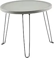 STARTIST Folding Round Table Mini Balcony Picnic Table Furniture Portable for BBQ Beach Outdoor, Grey
