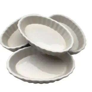 橢圓陶瓷盤 甜點盤 布丁盅 點心盤 餐廳營業用 果凍盤 下午茶餐具 創意廚房陶瓷杯調味料盤