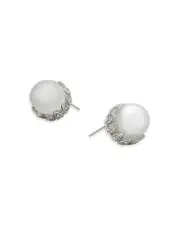 Kenneth Jay Lane Imitation Pearl & Crystal Stud Earrings