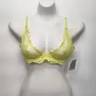 NWT Savage X Fenty Neon Yellow Underwire Lace Demi Cup Bra Women's 36B