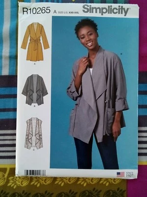 Simplicity Sewing Pattern R10265 8989 Women's Coat Size XXS-XXL Uncut FF new
