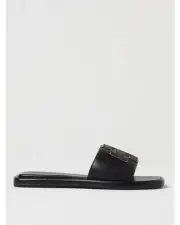 Tory Burch Miller Slide Sandal Leather Women Black Flat Sandals