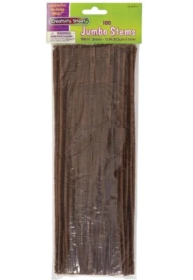 New 200 Brown Pipe Cleaners Chenille Stems for Decorations and Creative Crafts
