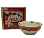 NEW SPODE CHRISTMAS TREE BOWL MISTLETOE CANDY Nut DISH Peace Joy Love Believe￼