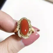 Unique Simulated Coral 2Ct Oval Sterling Silver 925 Women's Wedding Ring