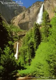 CA Yosemite Falls National Park Upper and Lower Springtime