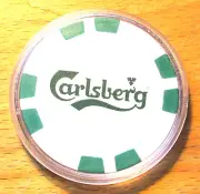 Carlsberg Beer Poker Chip Golf Ball Marker - Green