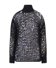 Ann Demeulemeester High-Neck Knitted Jumper S Black