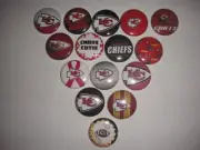 15 Kansas city Chiefs mix buttons flat backs or pin badges cabochons magnets