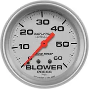 Autometer Gauge, Ultra-Lite, Blower Pressure, 2 5/8 in., 60psi, Mechanical, Each