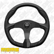 GENUINE MOMO Quark Black/Black 350mm Steering Wheel VQUARK350BLKR