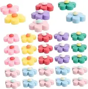 DOITOOL 50Pcs Resin Flower Charms for Crafting Decorative DIY Phone Case Charms Versatile Floral Ornaments for Hairpins Jewelry Bags and Accessories