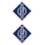 Neumann Logo Badge Small for Microphone or 23mm(0.9")X23mm(0.9")SILVER + blue