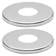Pepte 2 x Chrome Tap Shower Pipe Cover High Collar G1/2 G3/4 Steel G1/2 (21mm)