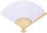 [STKARCV] 1PCS Blank White DIY Paper Folding Fan For Hand Practice Calligraphy Painting Drawing For Wedding Party Decor Wed(27CM)
