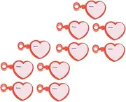 ROMISBABA Heart Shaped Name Cards 10pcs Id Identification Tag Clip Tube Replacement Holder