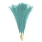 4pcs Faux Pampas Grass 17 Inch 6 Stem Artificial Grass for Decor, Old Blue