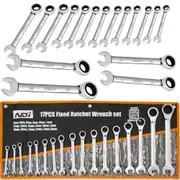 17Pcs 6MM-30MM Jumbo Metric Ratchet Spanner Set Carry Pouch included