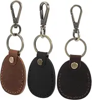 PLAFOPE 3Pcs Vintage PU Access Card Holder with Keychain Stylish Key Fob Case for Women Durable and Versatile Design for Smart Key and Card Storage for Homes and Offices