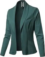 [Awesome21] Women's Awesome 21 Solid Long Sleeve Open Front Office Blazer Jacket