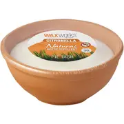 Waxworks Terracotta Pie Dish Citronella Candle each
