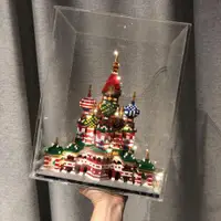在飛比找ETMall東森購物網優惠-圣誕節禮物積木女生瓦西里教堂森寶八音盒花環相框擺件拼裝玩具