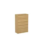 Mahin Wooden Tallboy Chest Of 5-Drawers Storage Cabinet Oak