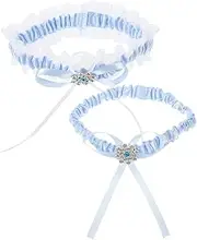 [DEARMAMY] Elegant Lace Bowknot Fashion Leg Elastic Lace Garters for Wedding Leg Band for Bride Women's Leg Lace