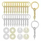180 Pieces Key Chain Rings Kit Jump Ring Screw Eye Pins Bulk for Jewelry Making
