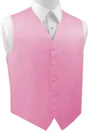XS - 6XL. Italian Design. Pink Satin Tuxedo Vest. Formal, Wedding, Prom