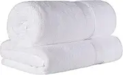 Superior Egyptian Cotton Solid, Bath Sheet 34” x 68”, White, 2-Pieces Towel Set