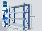 2M(L) x 0.6M(D) x 2M(H)Garage Storage Warehouse Shelving Racking Metal B-2020BG