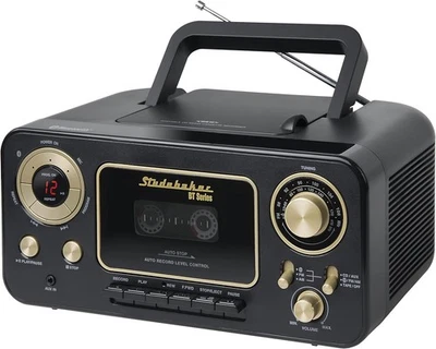 Bluetooth Portable Stereo CD, AM/FM Stereo Radio and Cassette Player/Recorder (B
