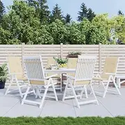 Decor Cushion Garden Highback Chair Cushions 6 pcs Beige 120x50x3 cm Fabric