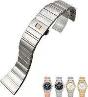 [TIOYW] 15mm 17mm 18mm 23mm 25mm 316L Stainless Steel Watch Bands Folding Buckle Watch Strap for Omega Double Eagle Constellation Seamaster Bracelet