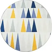 Betadistor Large Area Rug Modern Short Pile Rug ∅ 120 cm Abstract Non Slip Non-Shedding Circle Carpet, Home Living Room Bedroom Office Kitchen Mat - Triangles, 402-10120