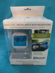 Crystalview BLUETOOTH Hands-Free Digital Watch with Microphone - WHITE