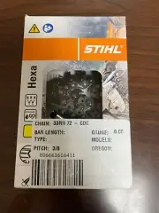 33RH 72 STIHL .050 GUAGE 3/8 PITCH HEXA CHAIN